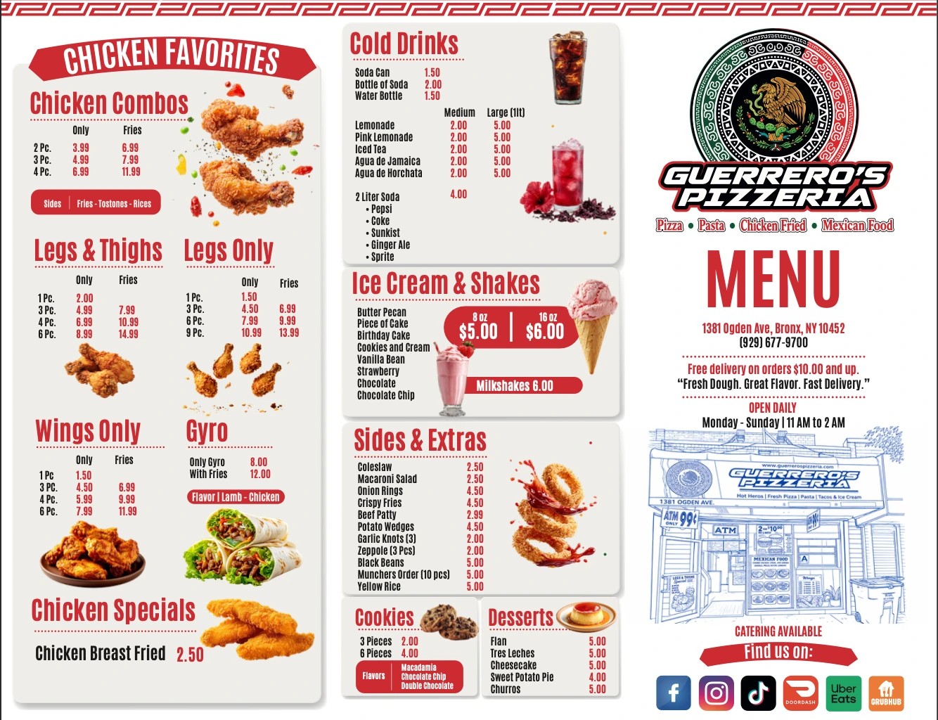Printed menu page 2 preview